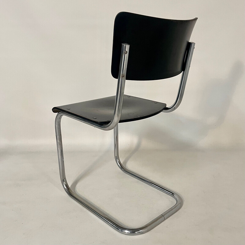 Satz von 4 alten S43 Rohrstühlen von Mart Stam für Thonet, 1930er Jahre