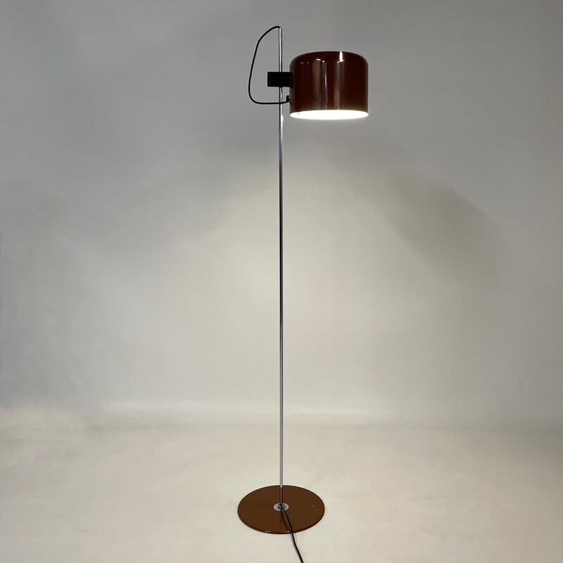 Vintage brown coupe floor lamp by Joe Colombo for Oluce, Italy 1960s