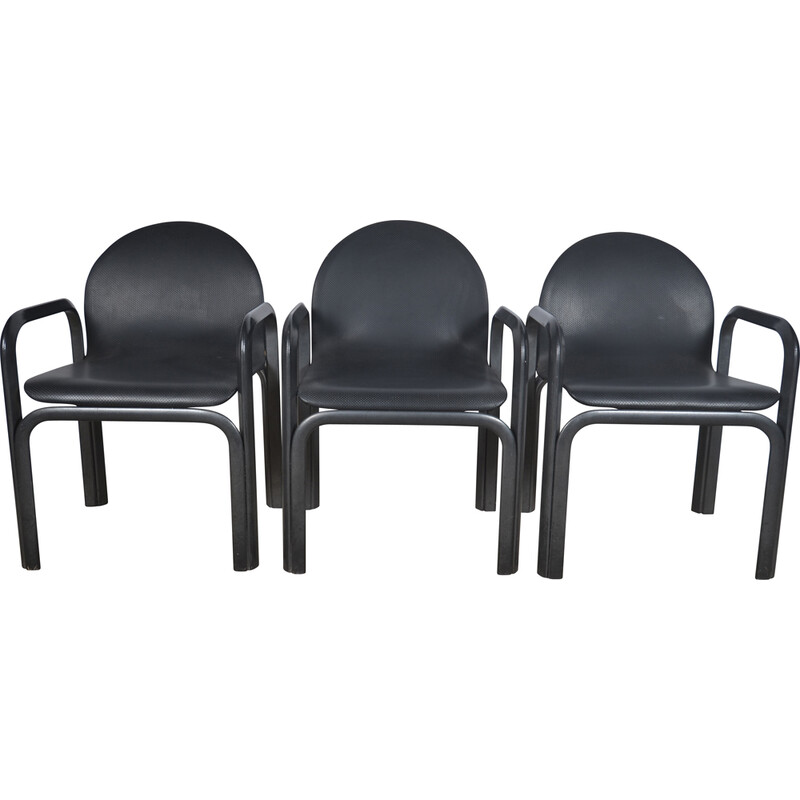 Set of 3 vintage Orsay armchairs by Gae Aulenti for Knoll, 1975