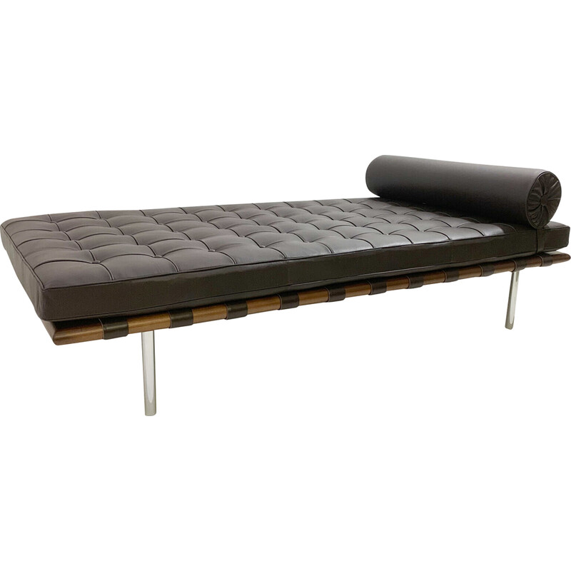 Lit de repos vintage Barcelona en cuir de Ludwig Mies van der Rohe pour Knoll, 1990