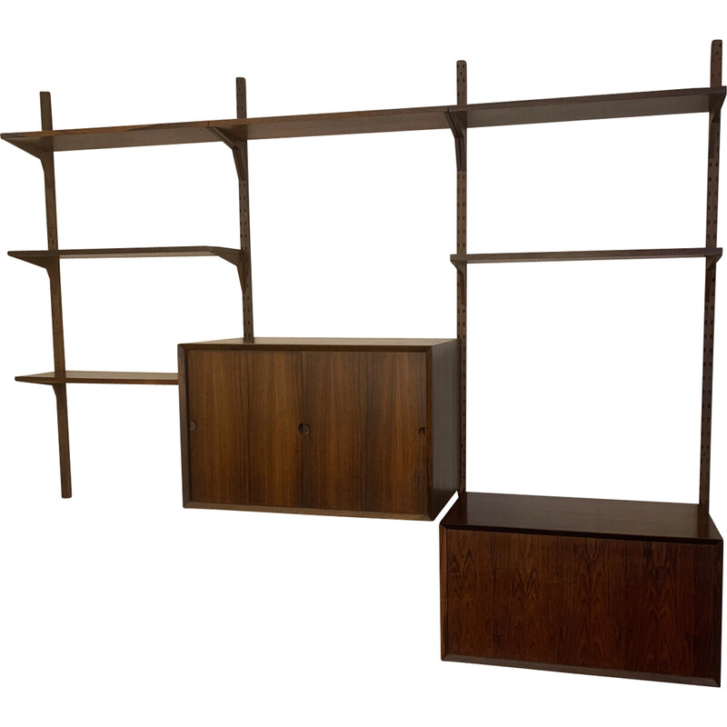 Mid-century suspended wooden wall unit by Poul Cadovius, Denmark 1960s