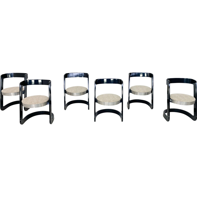 Set of 6 mid-century chairs for Mario Sabot, Italy 1970s