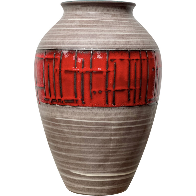 Vase vintage rouge ouest-allemand