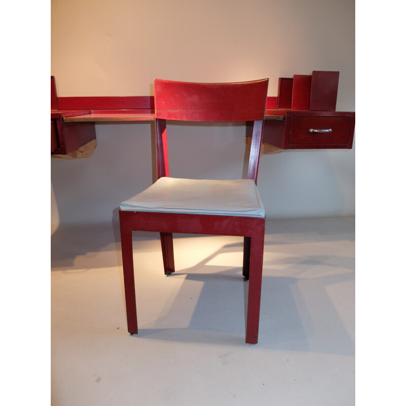 Desk with its chair by Jean Prouvé and Jules Leleu - 1940s