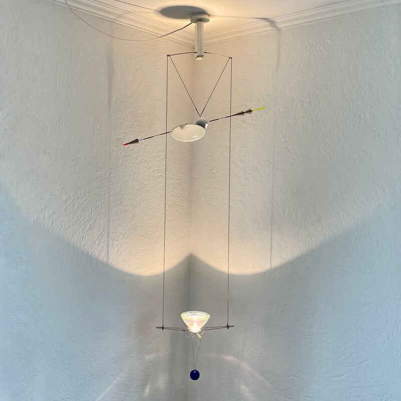 Vintage “Ilo Ilu” artwork pendant lamp by Ingo Maurer, 1980s