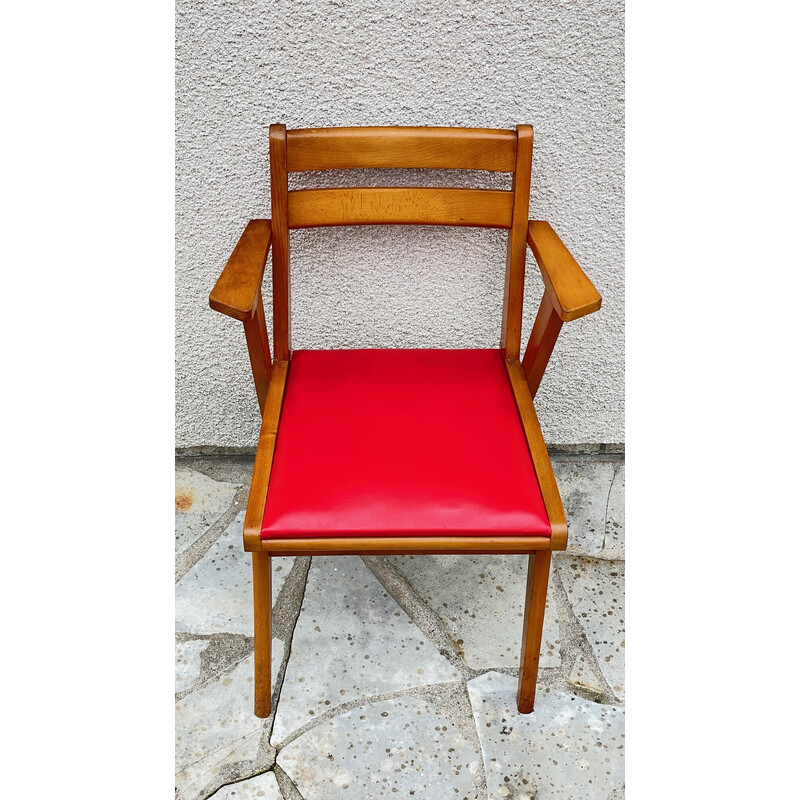 Vintage office chair with compass legs, 1950