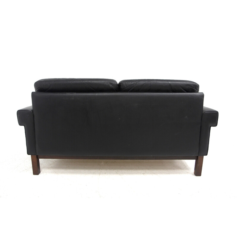 Scandinavian 2-seater leather sofa, Sweden, 1950