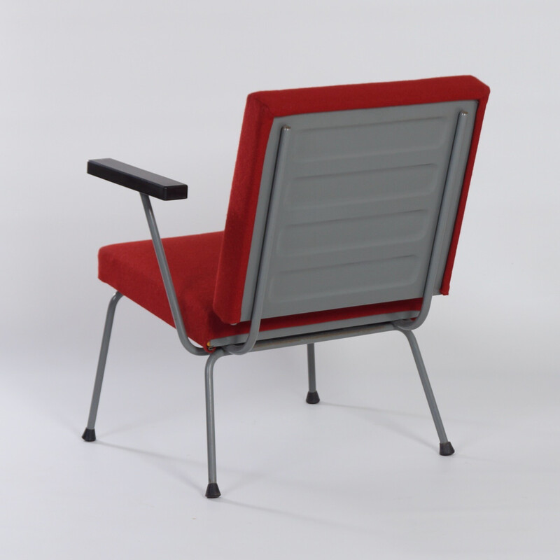 Vintage red 1401 armchair by Wim Rietveld for Gispen, 1950s