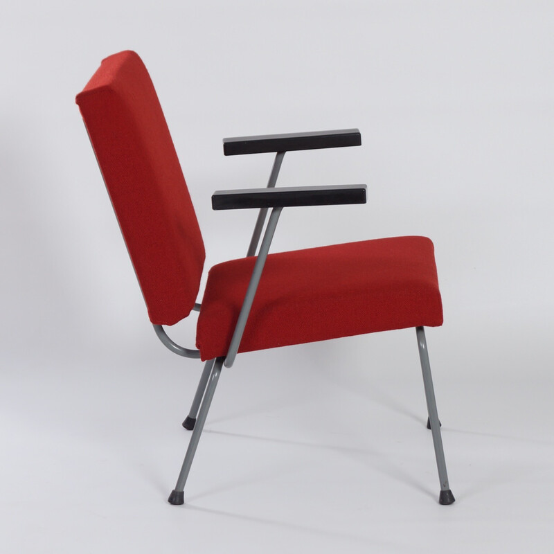 Vintage red 1401 armchair by Wim Rietveld for Gispen, 1950s