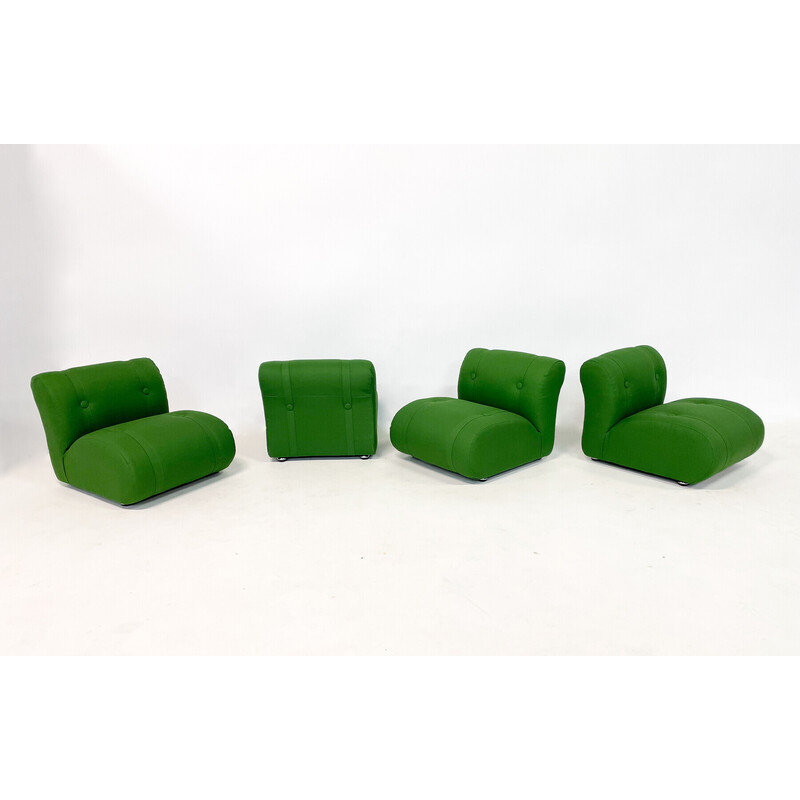 Vintage green armchairs by Doimo Salotti, Italy 1970