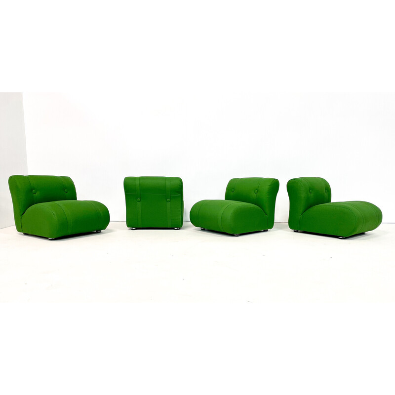 Vintage green armchairs by Doimo Salotti, Italy 1970
