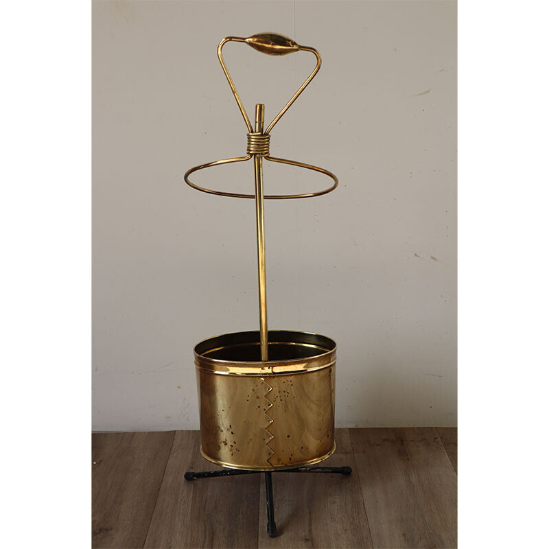 Vintage brass umbrella stand, 1950s