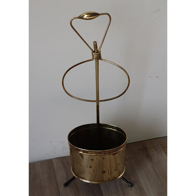 Vintage brass umbrella stand, 1950s