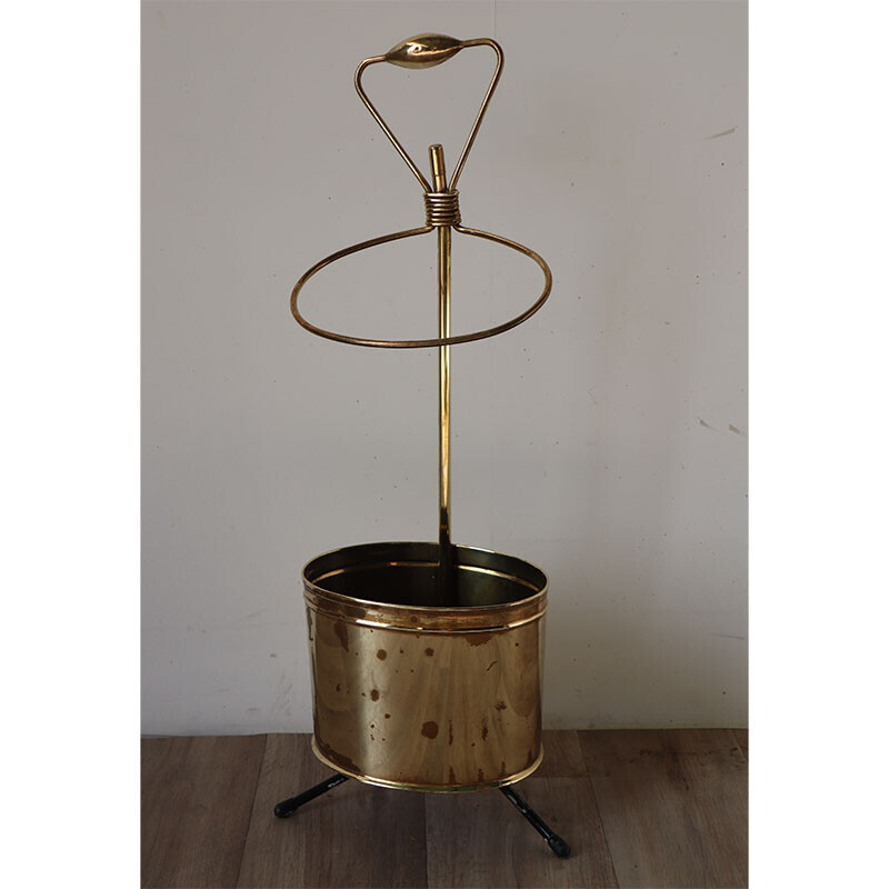 Vintage brass umbrella stand, 1950s