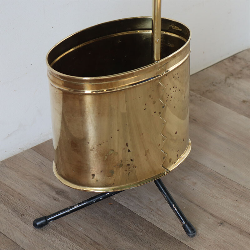 Vintage brass umbrella stand, 1950s