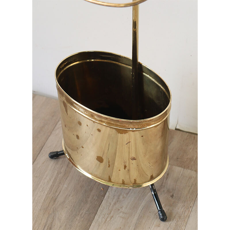 Vintage brass umbrella stand, 1950s