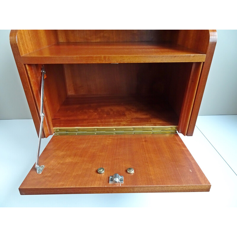 Vintage night stand in wood and glass, 1960s