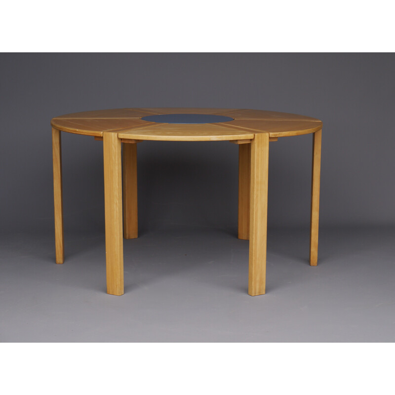 Vintage beechwood and lacquered wood table by Richard Nissen for Nissen, Denmark 1970