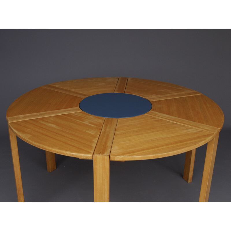 Vintage beechwood and lacquered wood table by Richard Nissen for Nissen, Denmark 1970