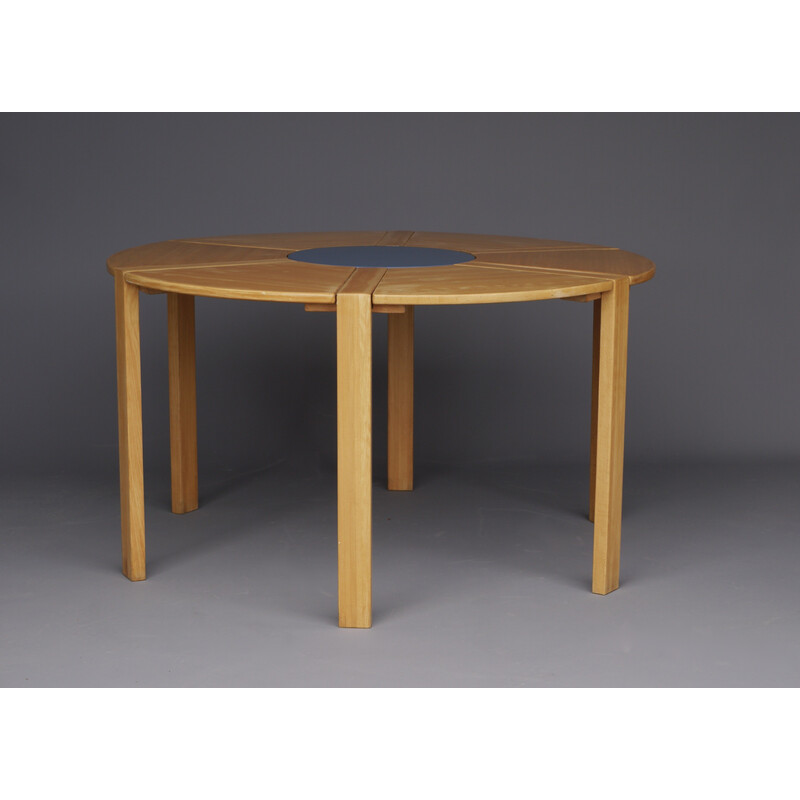Vintage beechwood and lacquered wood table by Richard Nissen for Nissen, Denmark 1970