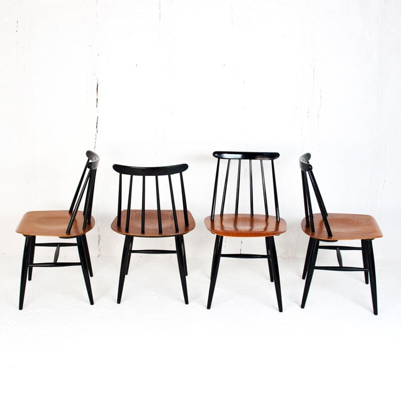 Suite of 4 "Fanett" chairs, Ilmari TAPIOVAARA - 1960s