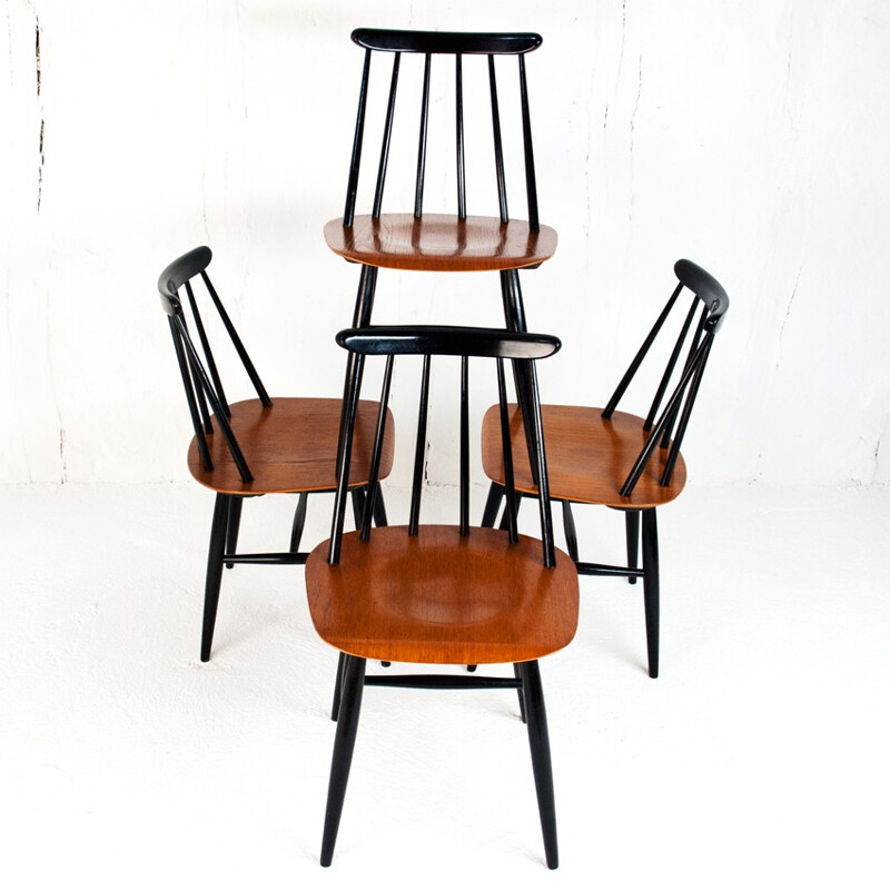 Suite of 4 "Fanett" chairs, Ilmari TAPIOVAARA - 1960s