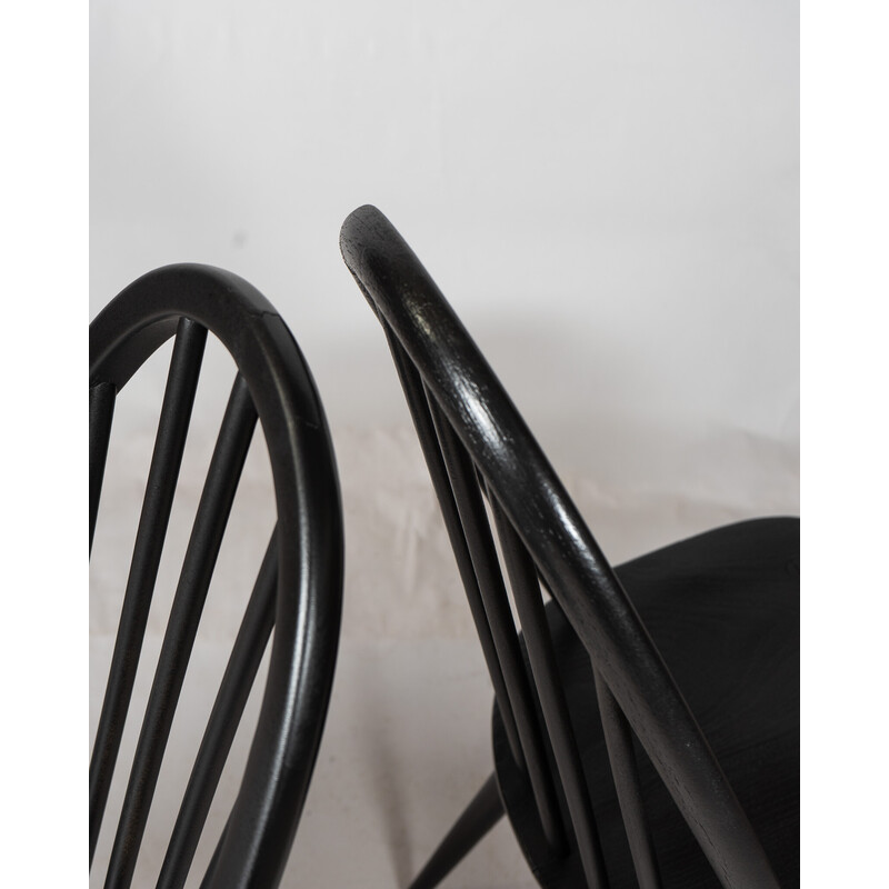 Paire de chaises Quaker en noir par Lucian Ercolani pour Ercol, 1960
