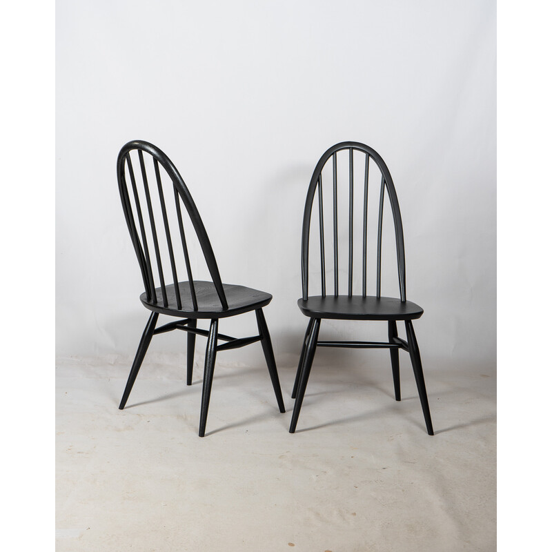 Paire de chaises Quaker en noir par Lucian Ercolani pour Ercol, 1960