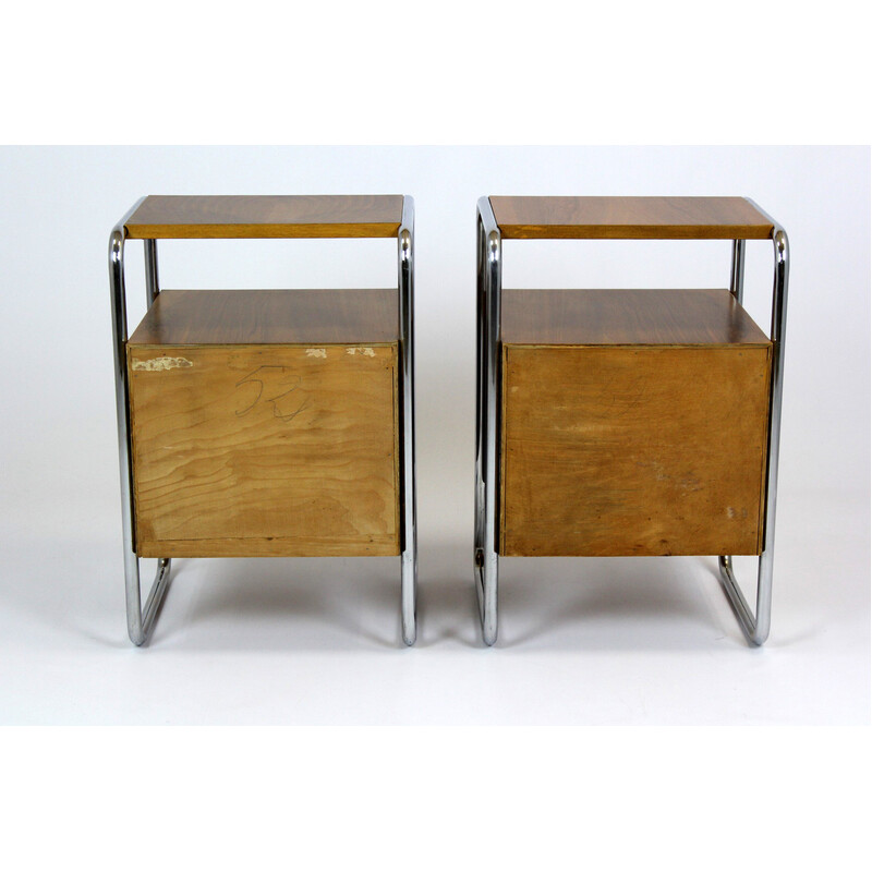 Pair of vintage walnut night stands by Robert Slezak, 1940s