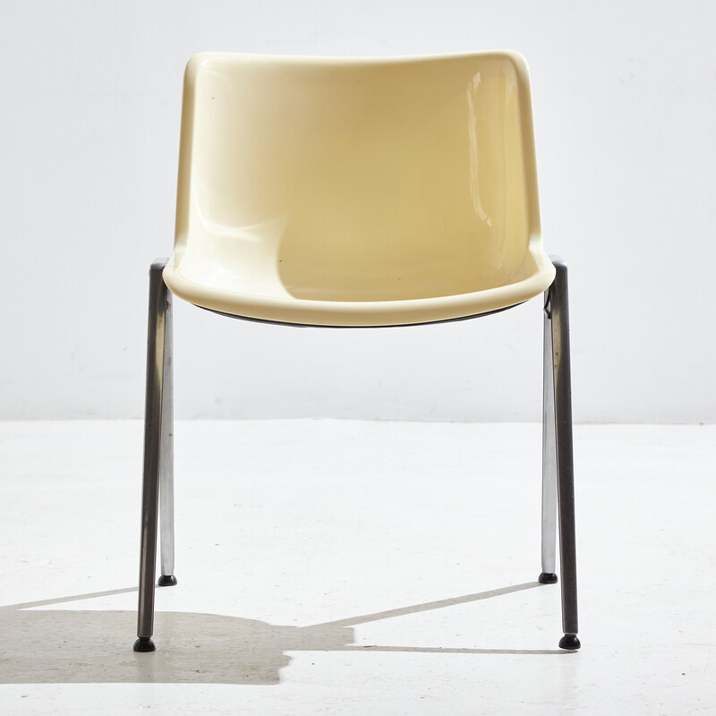 Vintage "Modus Sm 203" stackable plastic armchair by Osvaldo Borsani for Tecno, 1980s