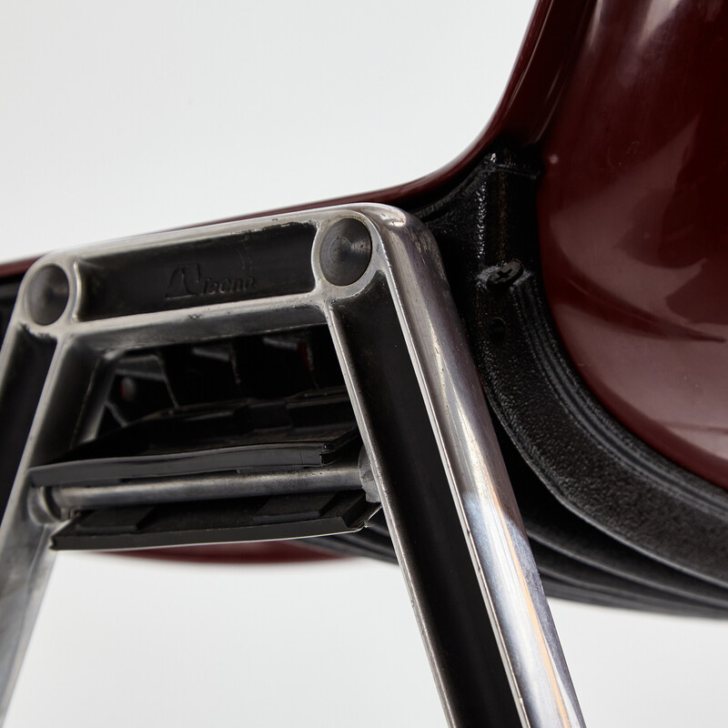 Vintage "Modus Sm 203" cadeira de braços de plástico empilhável por Osvaldo Borsani para a Tecno, 1980s