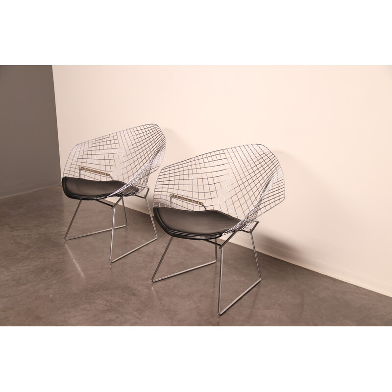 Pair of vintage "Diamond" armchairs by Harry Bertoia for Knoll, US 1960s