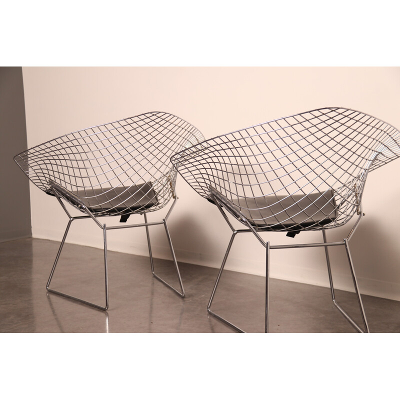 Paar vintage "Diamond" fauteuils van Harry Bertoia voor Knoll, VS 1960
