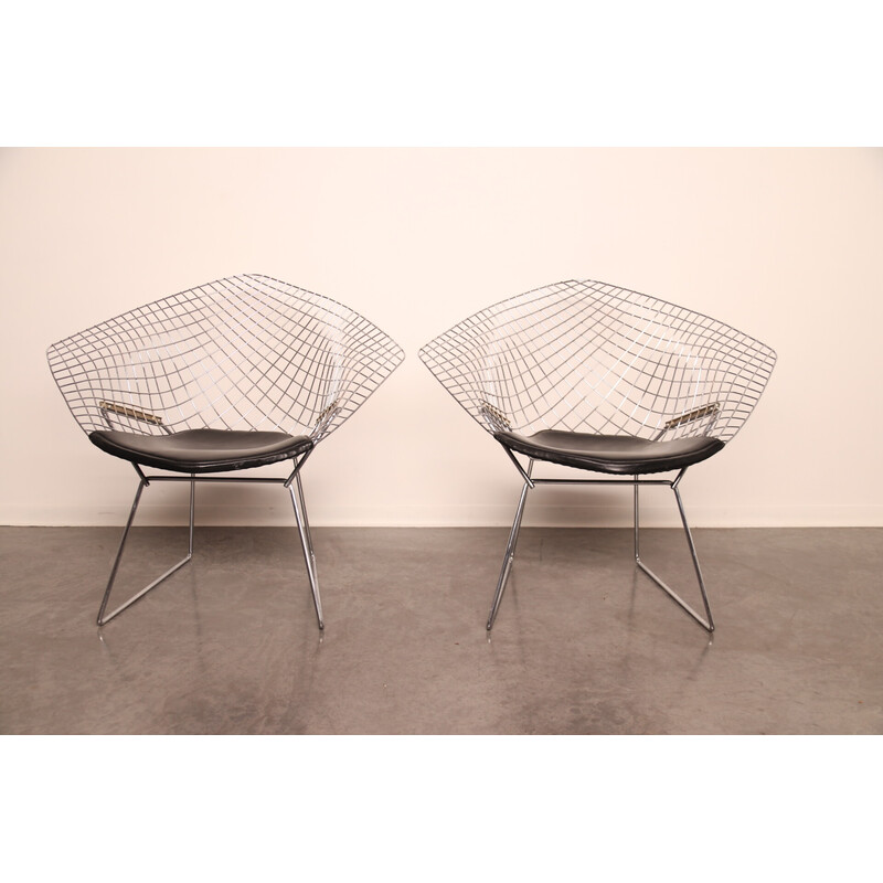 Pair of vintage "Diamond" armchairs by Harry Bertoia for Knoll, US 1960s