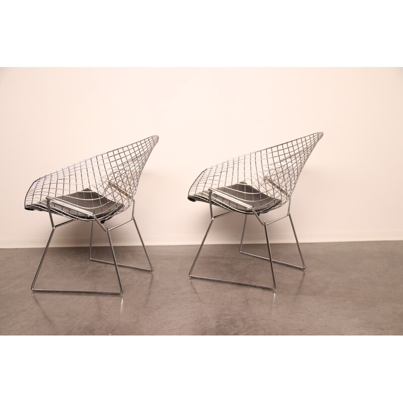 Paar Vintage-Sessel "Diamond" von Harry Bertoia für Knoll, USA 1960er Jahre