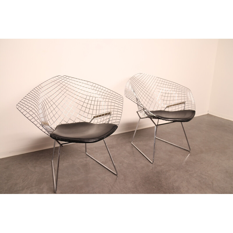Pair of vintage "Diamond" armchairs by Harry Bertoia for Knoll, US 1960s