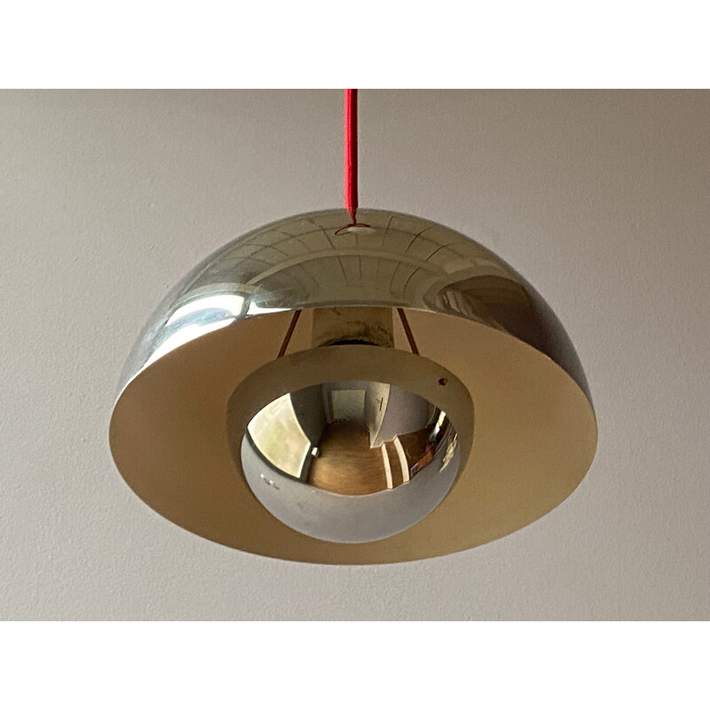 Vintage chrome flowerpot pendant lamp by Verner Panton for Louis Poulsen, Denmark