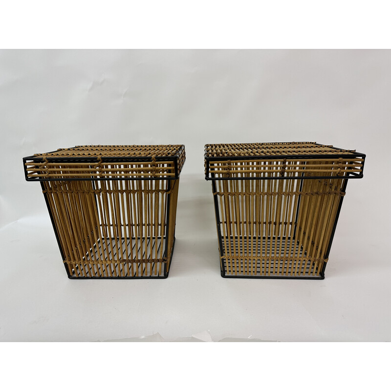 Pair of vintage storage baskets by Dirk van Sliedregt for Rohé, Netherlands 1960s