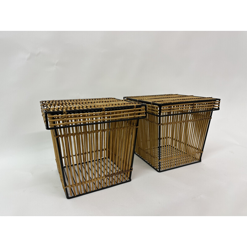 Pair of vintage storage baskets by Dirk van Sliedregt for Rohé, Netherlands 1960s