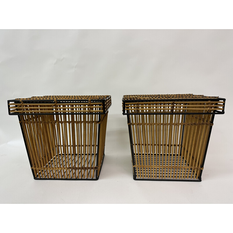 Pair of vintage storage baskets by Dirk van Sliedregt for Rohé, Netherlands 1960s