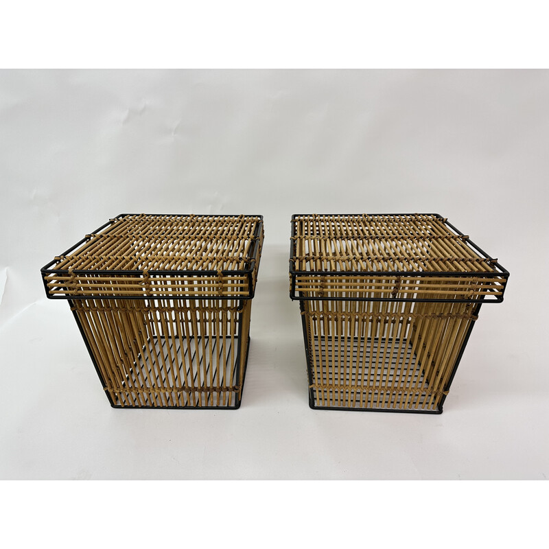 Pair of vintage storage baskets by Dirk van Sliedregt for Rohé, Netherlands 1960s