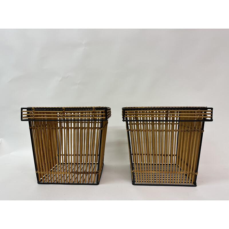 Pair of vintage storage baskets by Dirk van Sliedregt for Rohé, Netherlands 1960s