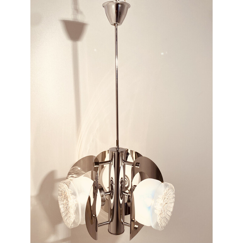 Spage age vintage chandelier by Carlo Nason for Mazzega, Italy 1970s