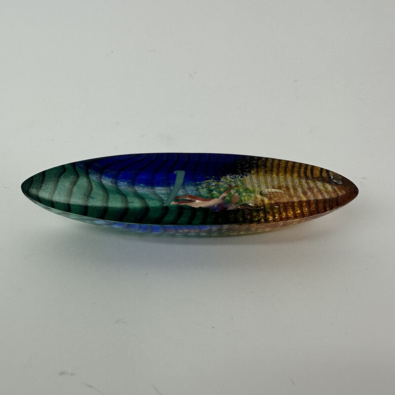 Vintage glass boat by Bertil Vallien for Kosta Boda, Sweden 1990s