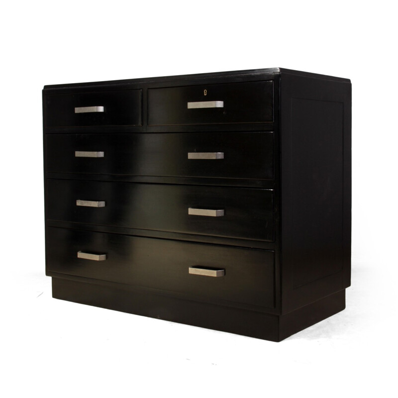 Chest of drawers Piano Black - 1930s