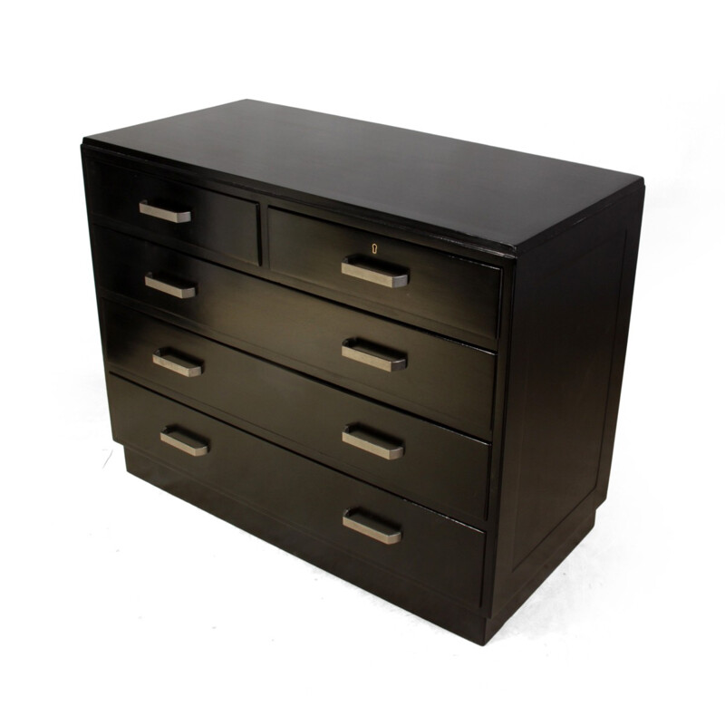 Chest of drawers Piano Black - 1930s