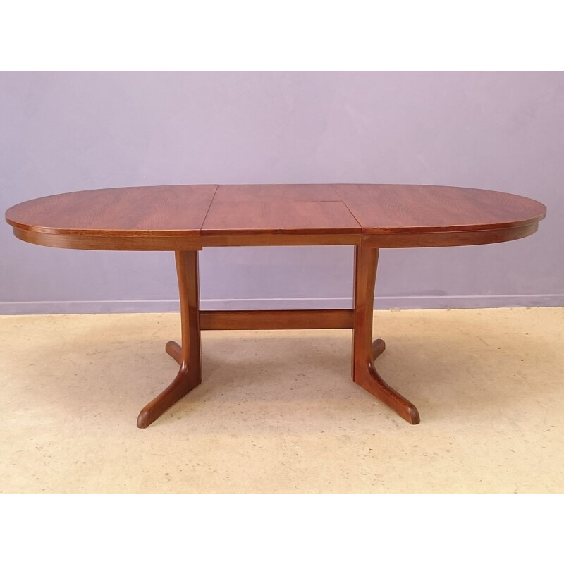 Extendible Scandinavian rosewood dining table Baumann - 1950