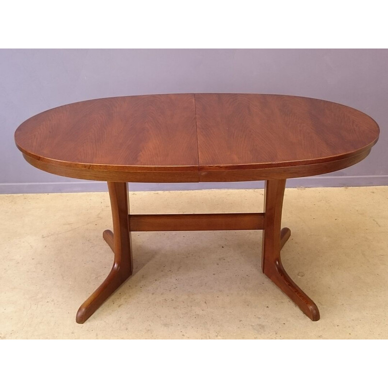 Extendible Scandinavian rosewood dining table Baumann - 1950