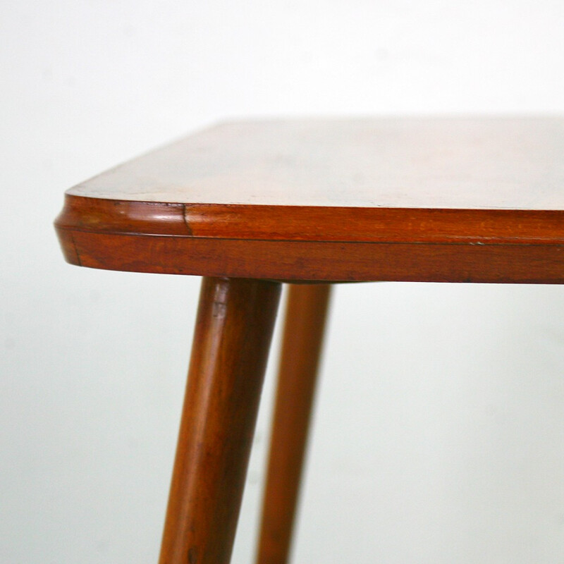 Small vintage walnut table - 1950s