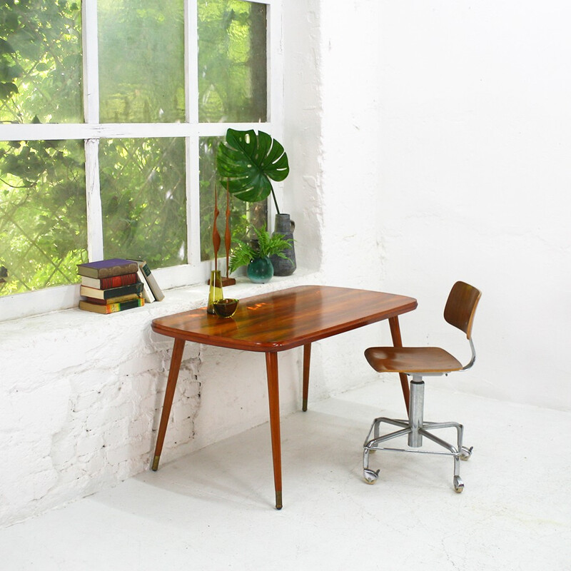 Small vintage walnut table - 1950s